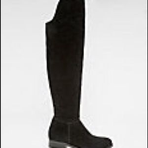 Suede Round Toe Over-the-Knee Boot